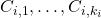 C_{i,1},\ldots,C_{i,k_i}