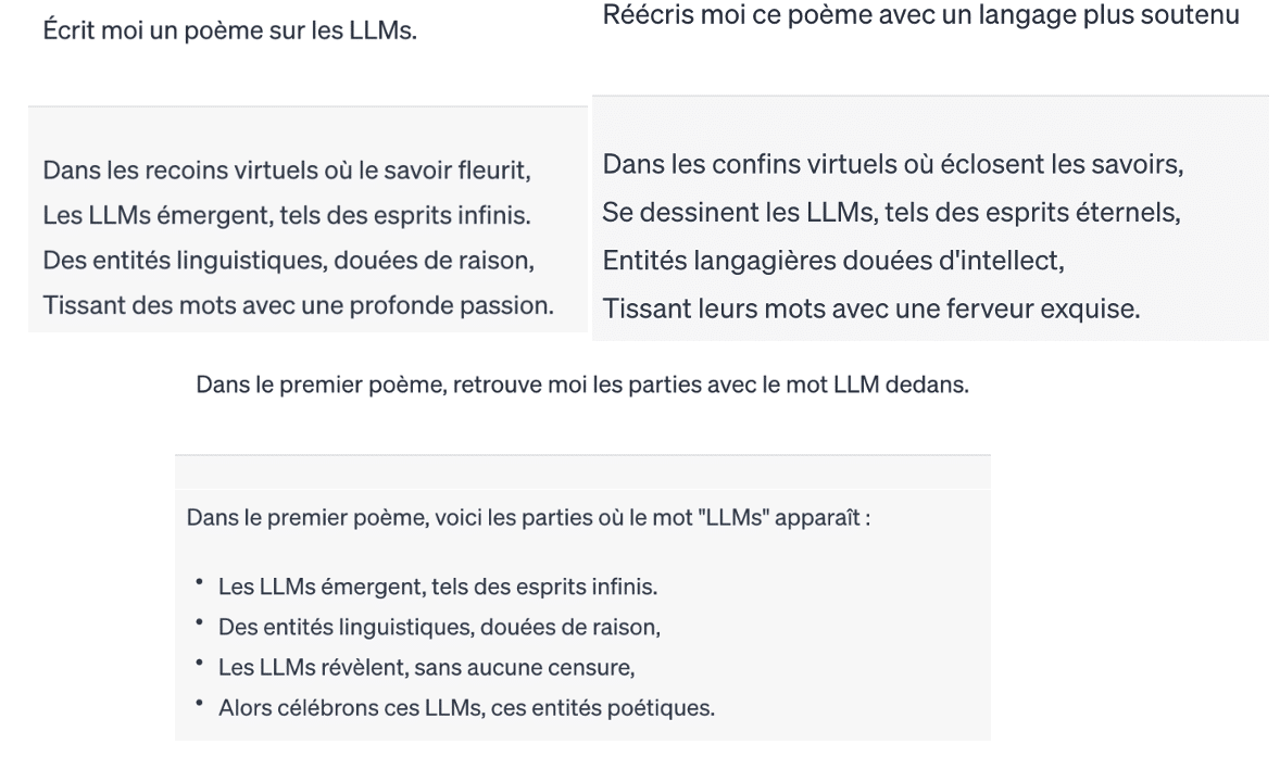 Exemples de Prompt et réponses de ChatGPT